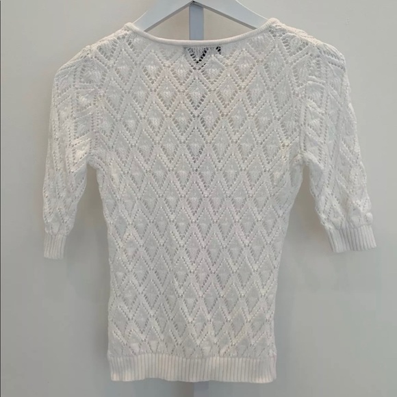 AUDREY TALBOTT WHITE V-NECK KNIT SOFT SWEATER XS - Picture 6 of 15
